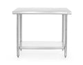 HENDI RVS werktafel met onderblad, 60 cm diep 100 cm