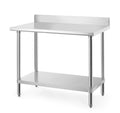 HENDI RVS werktafel met spatrand en onderblad, 60 cm diep 100 cm