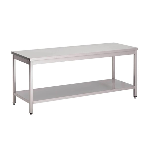 Gastro M RVS werktafel met onderblad, 70 cm diep